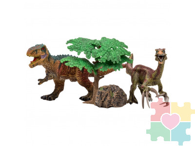 Динозавры и драконы для детей серии "Мир динозавров": тираннозавр, теризинозавр (набор фигурок из 4 предметов)