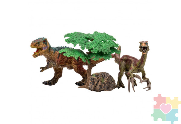 Динозавры и драконы для детей серии "Мир динозавров": тираннозавр, теризинозавр (набор фигурок из 4 предметов)