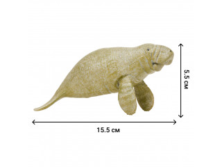 Фигурки игрушки серии "Мир морских животных": Ламантин, морская черепаха, тюлень, пингвин, белый медвежонок (набор из 5 фигурок животных)