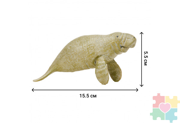 Фигурки игрушки серии "Мир морских животных": Ламантин, морская черепаха, тюлень, пингвин, белый медвежонок (набор из 5 фигурок животных)