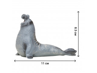 Фигурки игрушки серии "Мир морских животных": Тюлень, белый медвежонок, пингвин, кожистая черепаха, морской слон (набор из 5 фигурок животных)