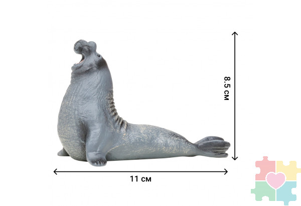 Фигурки игрушки серии "Мир морских животных": Тюлень, белый медвежонок, пингвин, кожистая черепаха, морской слон (набор из 5 фигурок животных)