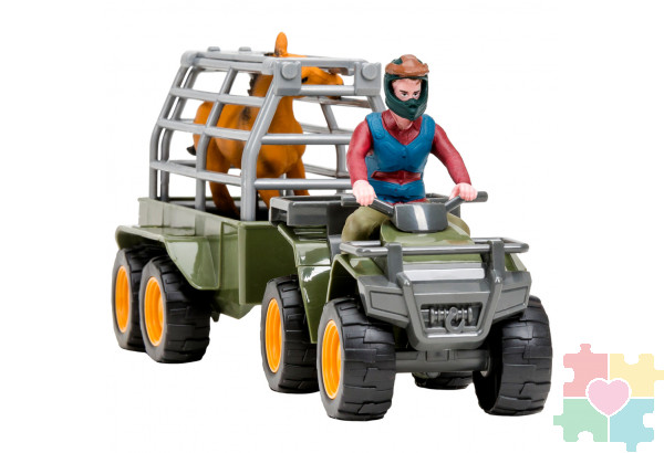 Набор фигурок серии "На ферме": Перевозка животных (машинка игрушка, фермер, лошадь)