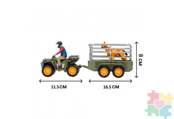 Набор фигурок серии "На ферме": Перевозка животных (машинка игрушка, фермер, лошадь)