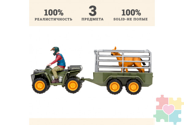 Набор фигурок серии "На ферме": Перевозка животных (машинка игрушка, фермер, лошадь)