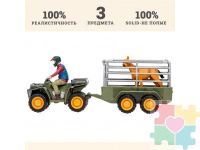 Набор фигурок серии "На ферме": Перевозка животных (машинка игрушка, фермер, лошадь)