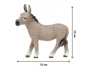 Игрушки фигурки в наборе серии "На ферме", 7 предметов (фермер, семья осликов ограждение-загон, инвентарь)