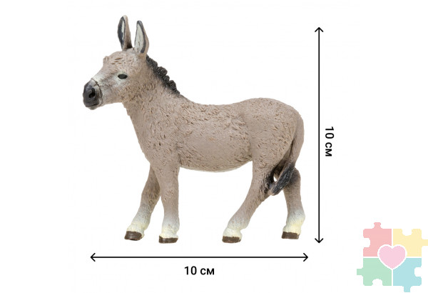 Игрушки фигурки в наборе серии "На ферме", 7 предметов (фермер, семья осликов ограждение-загон, инвентарь)