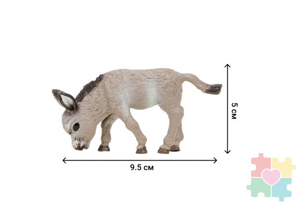 Игрушки фигурки в наборе серии "На ферме", 7 предметов (фермер, семья осликов ограждение-загон, инвентарь)