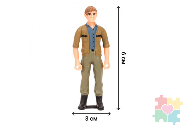 Игрушки фигурки в наборе серии "На ферме", 8 предметов (фермер, индюк, петух, гусь, утка, ограждение-загон, инвентарь)