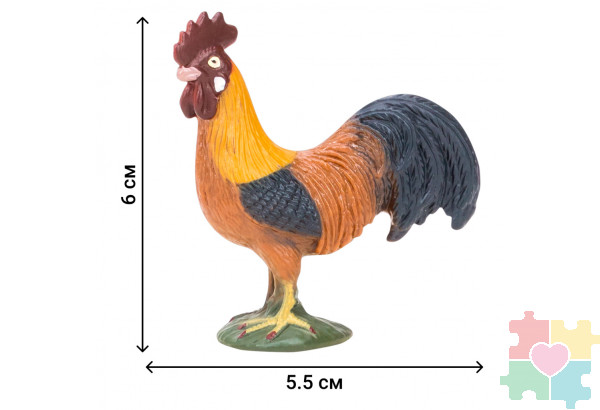 Игрушки фигурки в наборе серии "На ферме", 8 предметов (фермер, индюк, петух, гусь, утка, ограждение-загон, инвентарь)