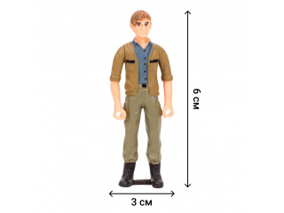 Игрушки фигурки в наборе серии "На ферме", 8 предметов (фермер, индюк, петух, гусь, утка, ограждение-загон, инвентарь)