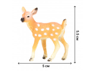 Игрушки фигурки в наборе серии "На ферме", 8 предметов (зоолог, семья оленей, дерево, ограждение-загон, инвентарь)