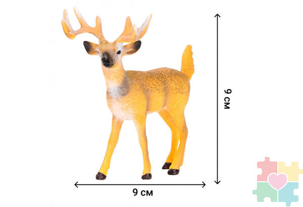 Игрушки фигурки в наборе серии "На ферме", 8 предметов (зоолог, семья оленей, дерево, ограждение-загон, инвентарь)