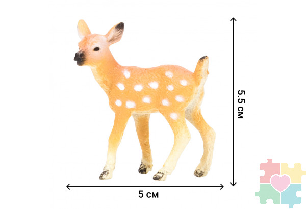 Игрушки фигурки в наборе серии "На ферме", 8 предметов (зоолог, семья оленей, дерево, ограждение-загон, инвентарь)