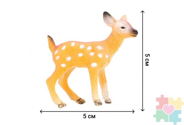 Игрушки фигурки в наборе серии "На ферме", 8 предметов (зоолог, семья оленей, дерево, ограждение-загон, инвентарь)