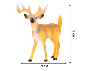 Игрушки фигурки в наборе серии "На ферме", 8 предметов (зоолог, семья оленей, дерево, ограждение-загон, инвентарь)