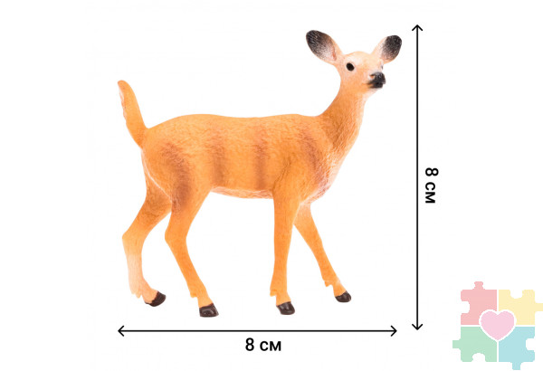Игрушки фигурки в наборе серии "На ферме", 8 предметов (зоолог, семья оленей, дерево, ограждение-загон, инвентарь)