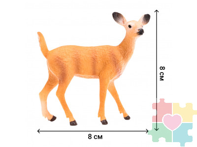 Игрушки фигурки в наборе серии "На ферме", 8 предметов (зоолог, семья оленей, дерево, ограждение-загон, инвентарь)