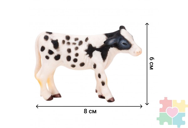 Игрушки фигурки в наборе серии "На ферме", 8 предметов (фермер, семья коров, ограждение-загон, инвентарь)