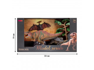 Динозавры и драконы для детей серии "Мир динозавров": птеродактиль, тираннозавр, анкилозавр (набор фигурок из 4 предметов)