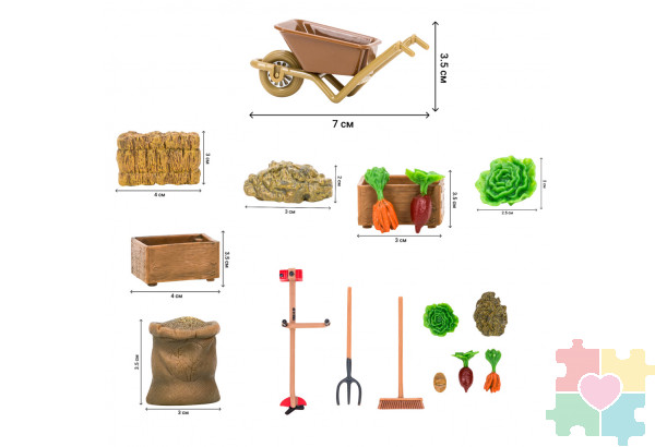 Набор фигурок животных серии "Мир лошадей": Конюшня игрушка, лошади, фермер, инвентарь - 16 предметов