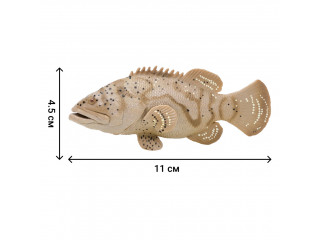 Фигурки игрушки серии "Мир морских животных": Акула, рыба-хирург, кожистая черепаха, акула, рыба групер, дайвер (набор из 5 фигурок животных и 1 человека)