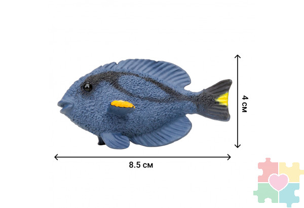 Фигурки игрушки серии "Мир морских животных": Акула, рыба-хирург, кожистая черепаха, акула, рыба групер, дайвер (набор из 5 фигурок животных и 1 человека)