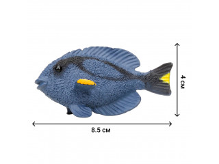 Фигурки игрушки серии "Мир морских животных": Акула, рыба-хирург, кожистая черепаха, акула, рыба групер, дайвер (набор из 5 фигурок животных и 1 человека)