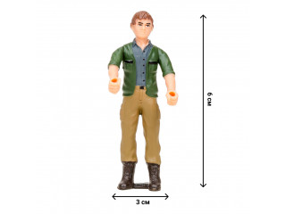 Игрушки фигурки в наборе серии "На ферме", 10 предметов (фермер, семья медведей, дерево, ограждение-загон, инвентарь)