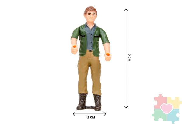 Игрушки фигурки в наборе серии "На ферме", 10 предметов (фермер, семья медведей, дерево, ограждение-загон, инвентарь)