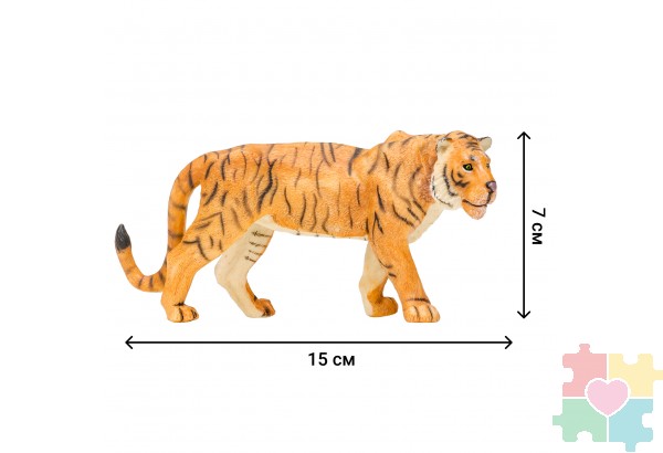 Набор фигурок животных серии "Мир диких животных": Тигр, 2 зебры, филин (набор из 4 фигурок животных и 3аксессуаров)
