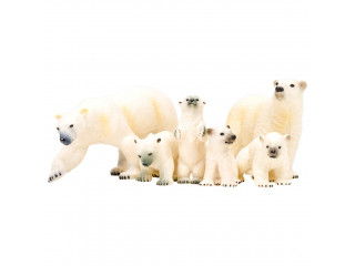 Набор фигурок животных серии "Мир морских животных": Семья белых медведей, 6 предметов