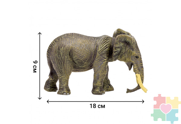 Игрушки фигурки в наборе серии "На ферме", 6 предметов (фермер, слон и слоненок, ограждение-загон, дерево, тележка)