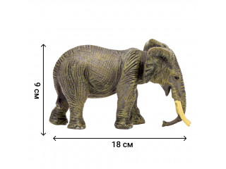 Игрушки фигурки в наборе серии "На ферме", 6 предметов (фермер, слон и слоненок, ограждение-загон, дерево, тележка)