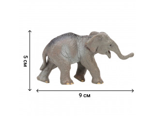 Игрушки фигурки в наборе серии "На ферме", 6 предметов (фермер, слон и слоненок, ограждение-загон, дерево, тележка)