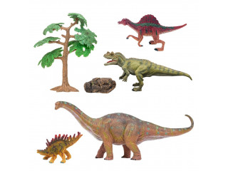 Динозавры и драконы для детей серии "Мир динозавров": спинозавр, цератозавр, диплодок, кентрозавр (набор фигурок из 6 предметов)