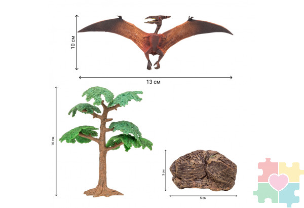 Динозавры и драконы для детей серии "Мир динозавров": птеродактиль, тираннозавр, стегозавр, аллозавр (набор фигурок из 6 предметов)