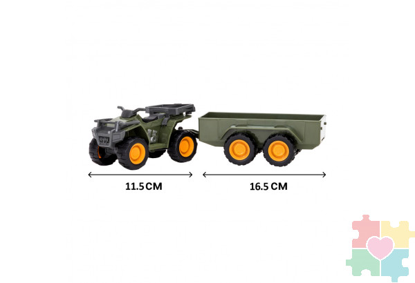 Набор фигурок животных серии "На ферме": Ферма игрушка, бык, козы, квадроцикл для перевозки животных, фермеры, инвентарь - 22 предмета