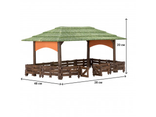 Набор фигурок животных серии "На ферме": Ферма игрушка, кенгуру, слоны, фермер, инвентарь - 12 предметов