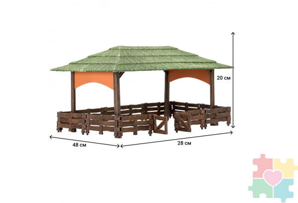Набор фигурок животных серии "На ферме": Ферма игрушка, кенгуру, слоны, фермер, инвентарь - 12 предметов