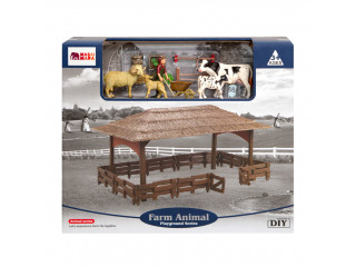 Набор фигурок животных серии "На ферме": Ферма игрушка, 19 фигурок домашних животных (коровы, овцы), персонажей и инвентаря
