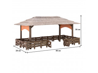 Набор фигурок животных серии "На ферме": Ферма игрушка, 19 фигурок домашних животных (коровы, овцы), персонажей и инвентаря