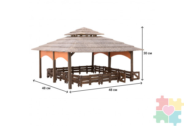 Набор фигурок животных серии "На ферме": Ферма игрушка, 18 фигурок домашних животных (лошади, козы), персонажей и инвентаря