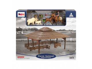 Набор фигурок животных серии "На ферме": Ферма игрушка, 18 фигурок домашних животных (лошади, козы), персонажей и инвентаря
