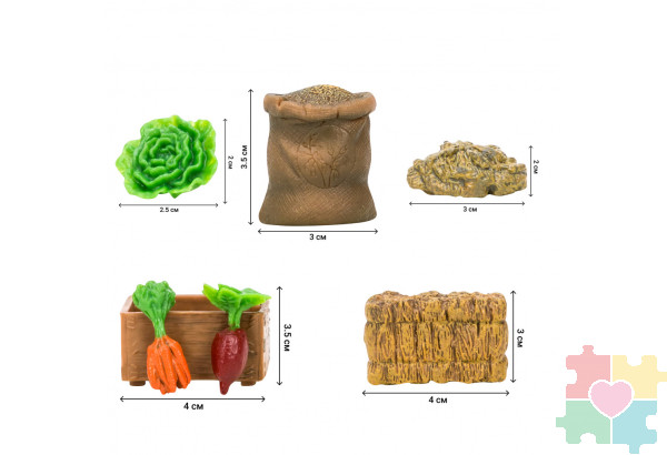 Набор фигурок животных серии "На ферме": Ферма игрушка, 18 фигурок домашних животных (лошади, козы), персонажей и инвентаря