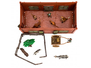 Набор фигурок животных серии "На ферме": Ферма игрушка, кенгуру, зебры, фермеры, инвентарь - 16 предметов