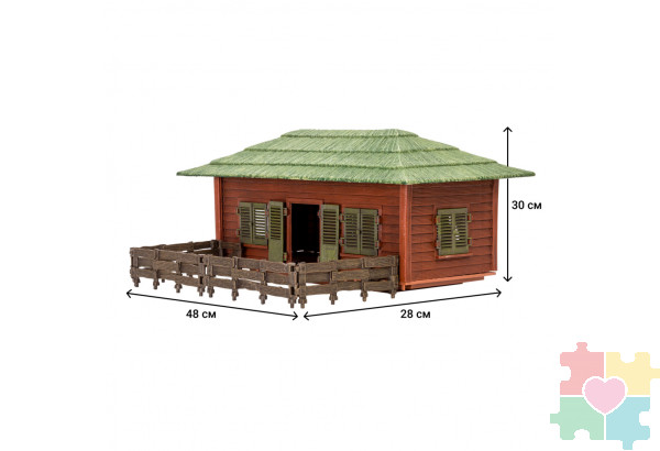 Набор фигурок животных серии "На ферме": Ферма игрушка, кенгуру, зебры, фермеры, инвентарь - 16 предметов