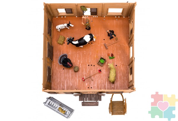 Набор фигурок животных серии "На ферме": Ферма игрушка, 21 фигурка домашних животных и птиц, фермеров и инвентаря