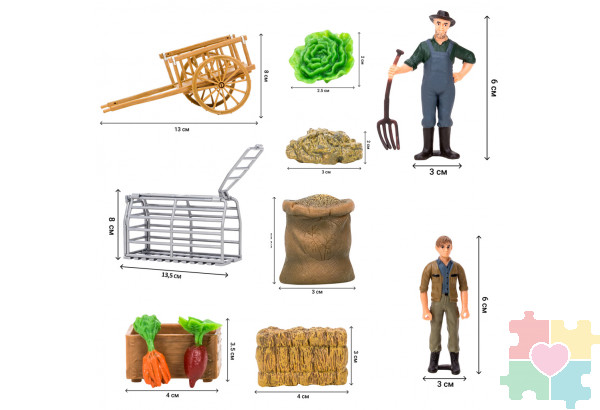 Набор фигурок животных серии "На ферме": Ферма игрушка, 21 фигурка домашних животных и птиц, фермеров и инвентаря Набор фигурок животных серии "На ферме": Ферма игрушка, 21 фигурка домашних животных и птиц, фермеров и инвентаря